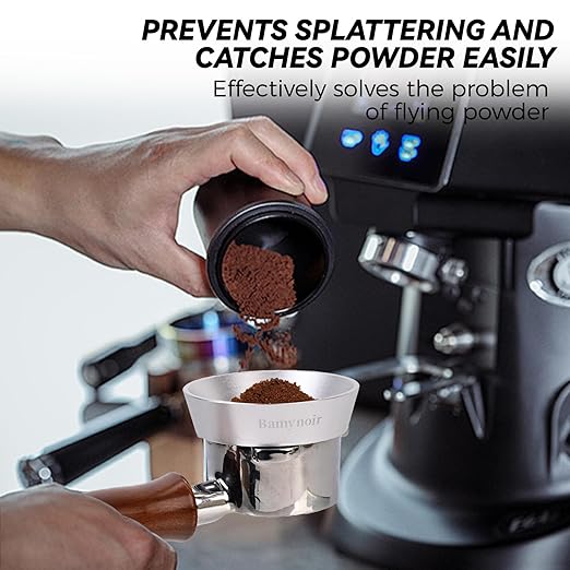 Bamynoir Magnetic 58mm dosing Funnel Compatible with protafilter,Espresso Coffee Dosing Ring - 20mm Anodized with 8 Neodymium (Silver, 58mm)