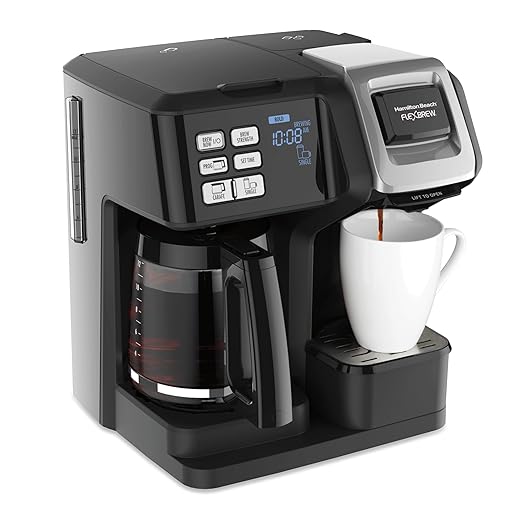 Hamilton Beach FlexBrew Trio 2-Way Coffee Maker, Compatible with K-Cup Pods or Grounds, Combo, Single Serve & Full 12c Pot, Black