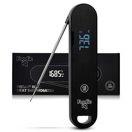 Professional Digital Food Thermometer, <1 Second Response time, ±0.5°F Accuracy, IP67 Waterproof, Magnetic, Auto-Rotate Thermometer for Cooking, Oven, Grill, BBQ, Liquid, Brewing, Tea, Candy