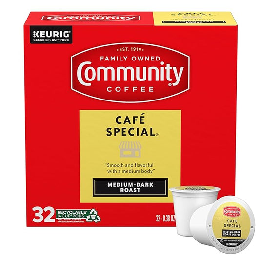Community Coffee Café Special Medium-Dark Roast Single Serve Keurig K-Cup Pods 32 ct Box