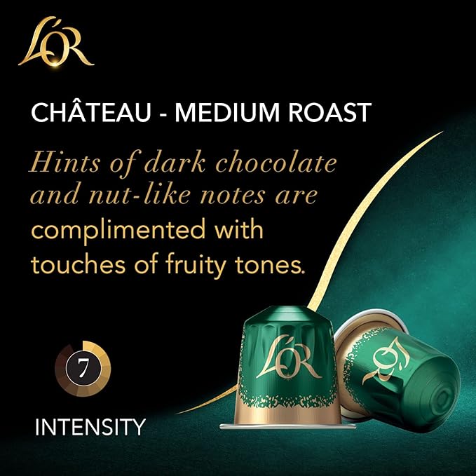 L'OR Coffee Pods, 10 Count Chateau Medium Roast Blend, Single-Serve Aluminum Coffee Capsules Compatible with the L'OR BARISTA System, 10 count (Pack of 1)