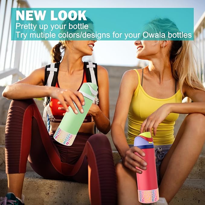 WK IEASON 2Pcs Silicone Boot for Owala Water Bottle, Protective Flask Bottom Cover Base for Owala FreeSip Twist and Flip Flask Water Bottle Accessories-2.83inch Bottom Diameter