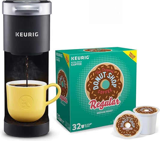 Keurig K-Mini Single Serve Coffee Maker with Donut Shop Coffee Pods, 32 count