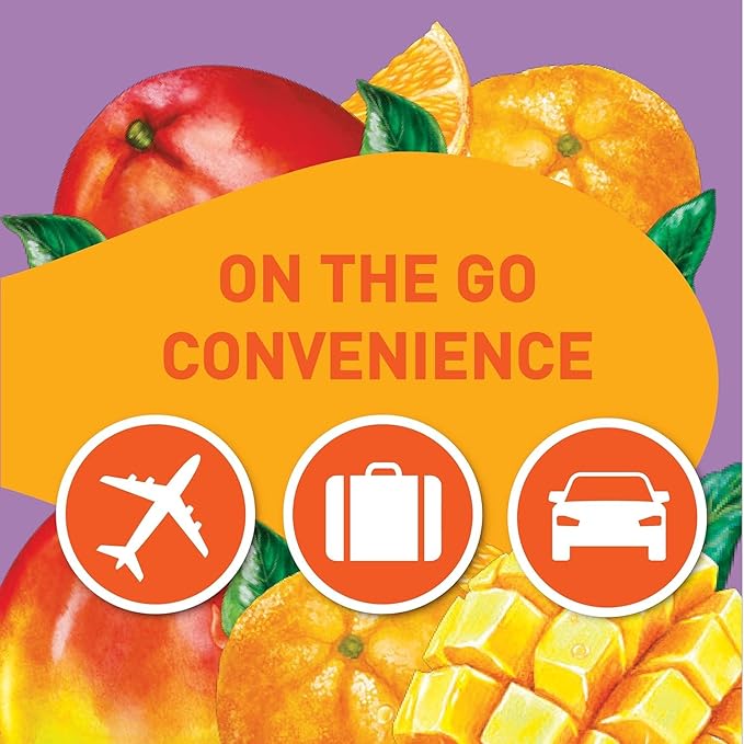 Tampico Singles To Go Drink Mix Packets, Mango Punch, 100% DV of Vitamin C per Serving, Low Calorie, Zero Sugar, Easy to Use, On-The-Go Water Enhancers, 18 Sticks, Pack of 3