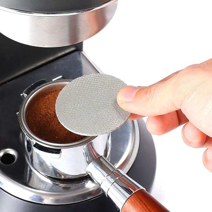 2 Pack 58.5mm Coffee Portafilter Puck Screen,Reusable 1.7mm Thickness Coffee Filter Mesh Plate for 58mm Espresso Portafilter Filter Basket (58.5mm,100μm)