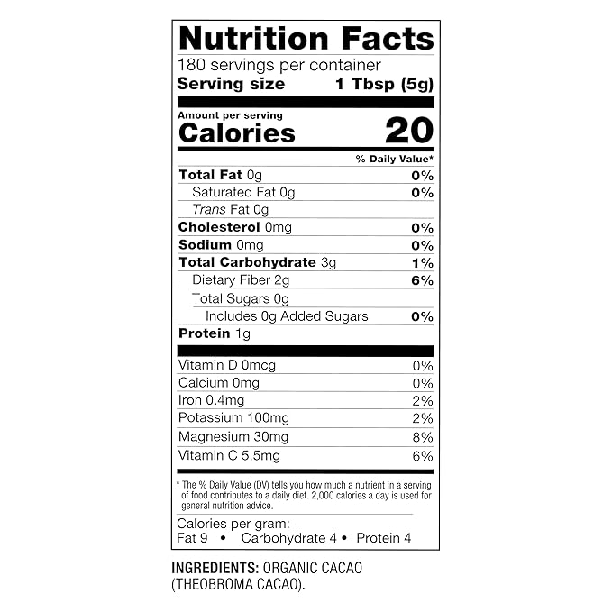 BetterBody Foods Organic Cacao Powder, Unsweetened, Rich Chocolate Flavor, Non-GMO, Gluten-Free, 32 Ounce, 2 lb bag