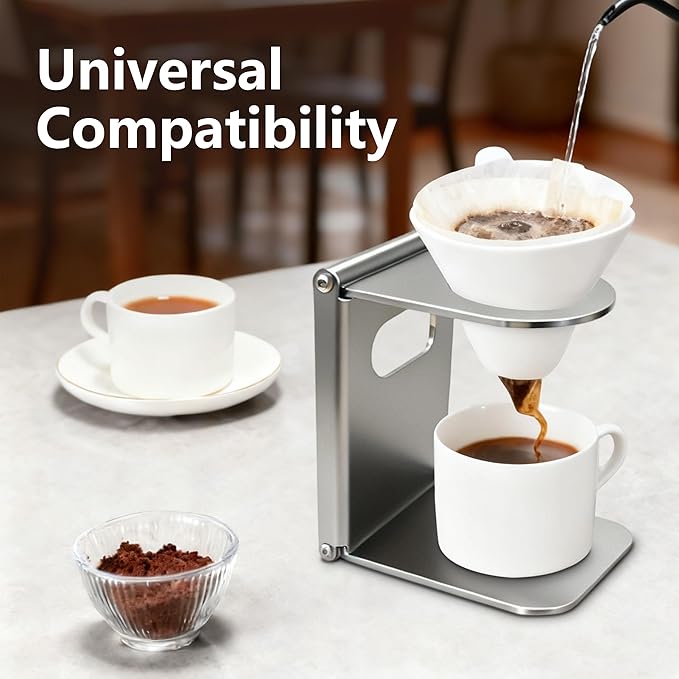 KAGWON Foldable Universal Electric Travel Coffee Machine Stand, Portable Espresso Maker Stand, Lightweight Pour Over Coffee Stand, Easy to Carry & Ready to Use