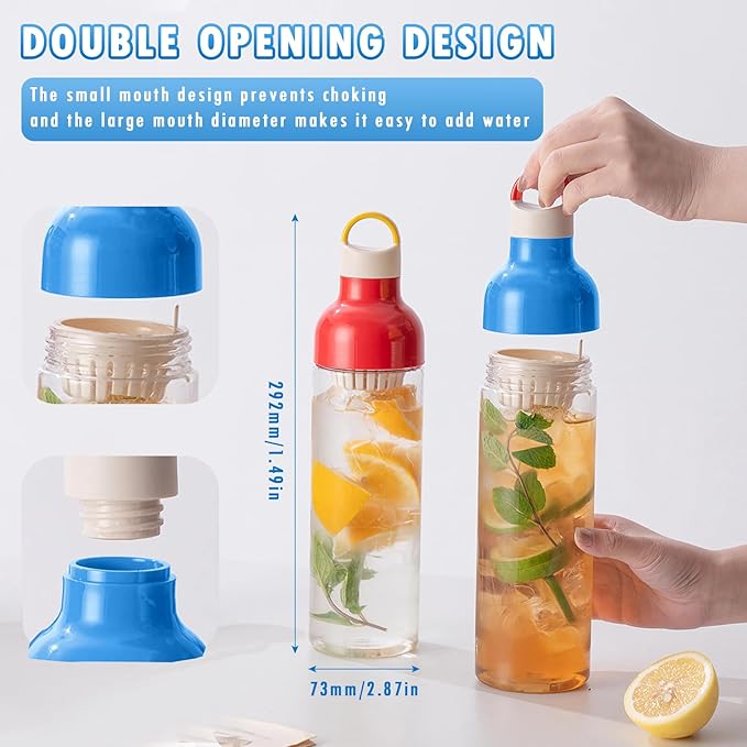 OneNine BPA Free Water Bottle, 27oz/800ml Fruit Infuser Water Bottles, Cold Brew Coffee Maker Tea Bottle with Infuser, Leakproof Portable Large Cold Brew Bottle for Travel Outdoor, Gyms, Offices(Blue)