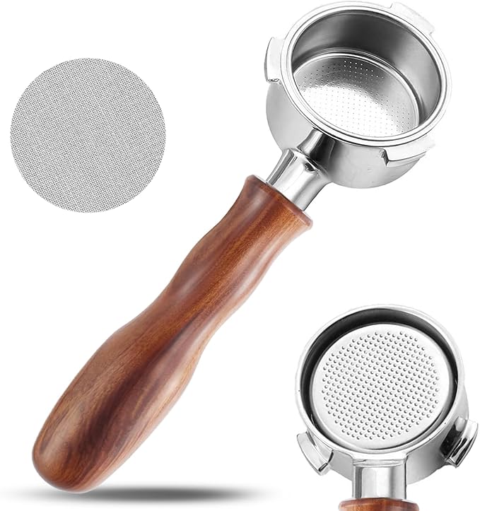 51mm Bottomless Portafilter with Puck Screen, 3 Ears Stainless Steel Head, Compatible with CASABREWS CM5418, 3700Essential, 3700Gense Espresso Machines, Includes 304 Stainless Steel Filter Basket