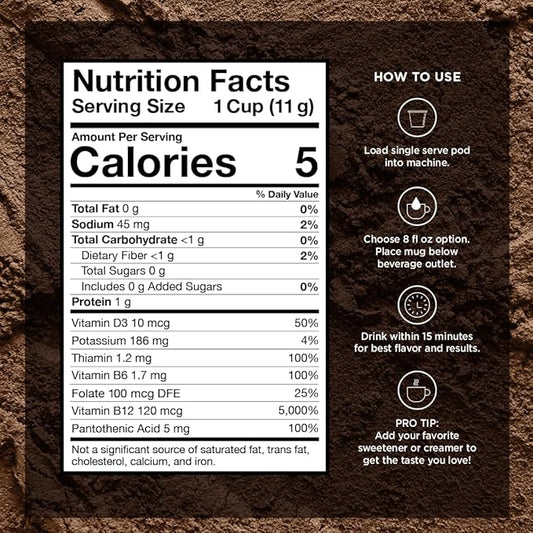 VitaCup Mushroom Coffee Pods, Vanilla Flavored Coffee with Chaga, Lion’s Mane, Vitamins, Medium Dark Roast Arabica Beans, Single Serve Pods Compatible with Keurig K-Cup Brewers, 64 Ct