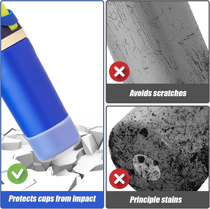 Mity rain 2PCS Protective Boot Compatible with Owala Kids Water Bottle 16 oz &14 oz, Silicone Boot Accessories for Owala Kids FreeSip 16oz & Flip 14oz (Translucent)