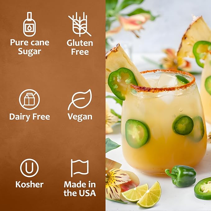 Syruvia Spicy Margarita Syrup, Flavored Syrup for Cocktails, Drinks, Lemonades, Iced Teas, and Desserts – 25.4 fl oz