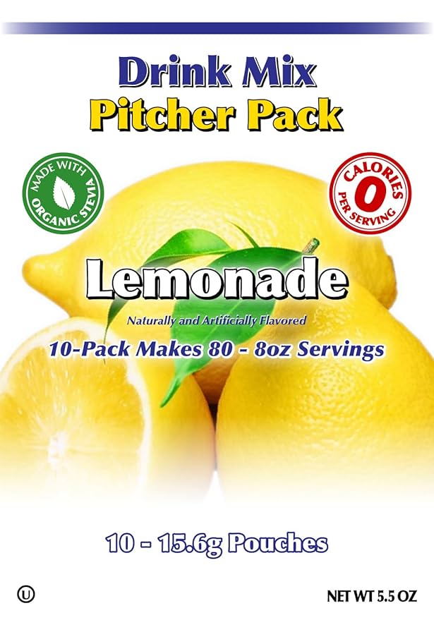 GramZero Lemonade, Sugar Free Drink Mix, Pitcher Pack, Great For Nutrition Club Loaded Tea, Zero Calorie, Stevia Sweetened