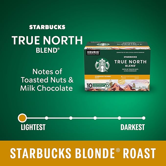 True North Blend Blonde Roast Coffee, K-cup Pods, 10 count, 120g/4 oz. Box (Imported from Canada)