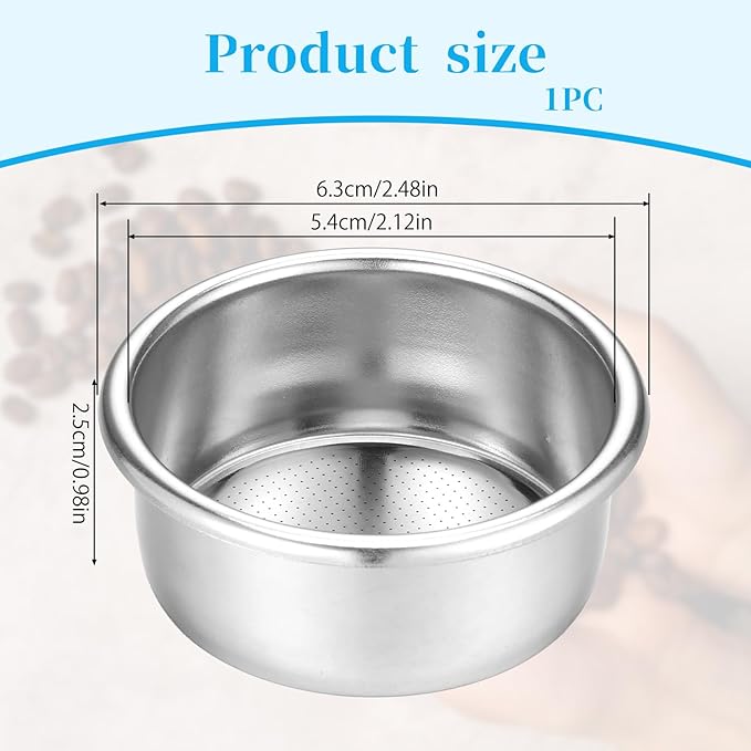 54mm Portafilter Basket Non Pressurized Filter Basket Stainless Steel CoffeeFilter Replacement CoffeeFilter Basket-Filter Baskets Machine Parts for Coffee Machine Coffee Accessories