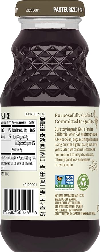 R.W. Knudsen Just Black Cherry Juice, 8 fl oz (12 Pack)