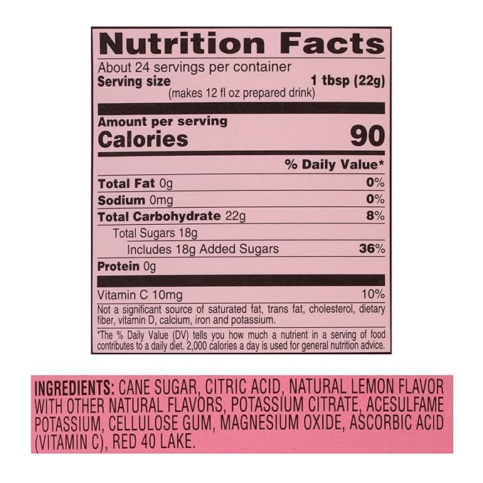 4C Powdered Drink Mix Canister, Pink Lemonade 6 Pack, 9 Quarts, Family Sized Bin, Thirst Quenching Flavors