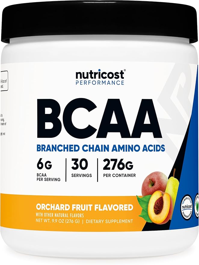 Nutricost BCAA Powder 2:1:1 (Orchard Fruit) - Branch Chain Amino Acids, 6g Per Serving, Vegetarian, GMO-Free, Gluten-Free, 30 Servings