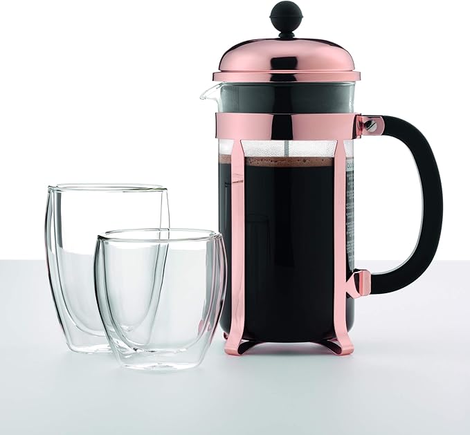 Bodum 8oz Pavina Double Wall Glasses, High Heat Borosilicate Glass, Set of 2, Clear