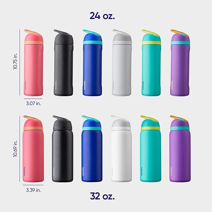 Owala Flip Insulated Stainless Steel Water Bottle with Straw, BPA-Free Sports Water Bottle, Great for Travel, 24 Oz, Shy Marshmallow