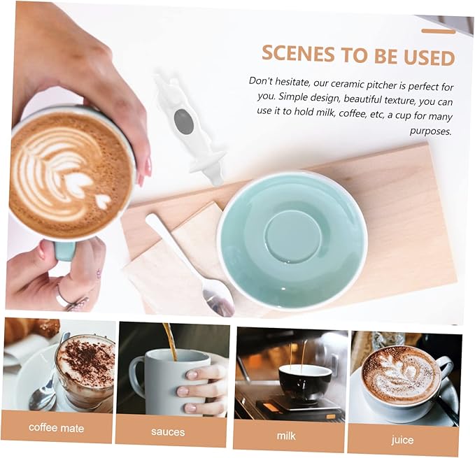 DECHOUS Ceramic Milk Jug Pull Flower Cup Coffee Syrup Espresso Frothing Pitcher Cream Pitcher Table Sauce Dispenser Steaming Cup Creamer Carafes Cow Ceramics Small Coffee