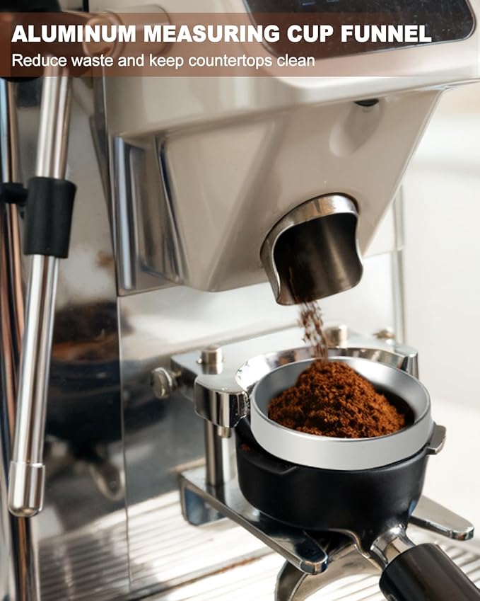 53.5mm WDT Tool, Espresso Distribution Tool with Dosing Funnel, 53.5mm Puck Screen with 316 Stainless Steel, Portafilter Funnel Espresso Coffee Stirrer for Barista