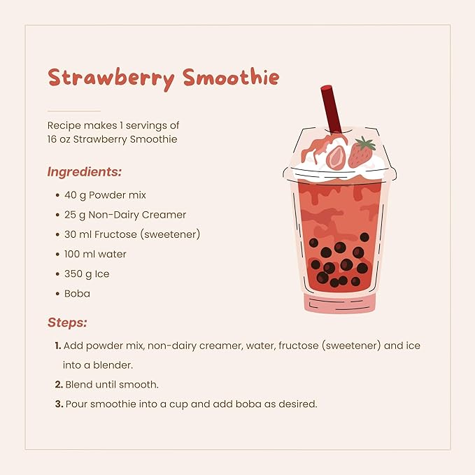 Bossen Bubble Tea Powder Mix (Strawberry)