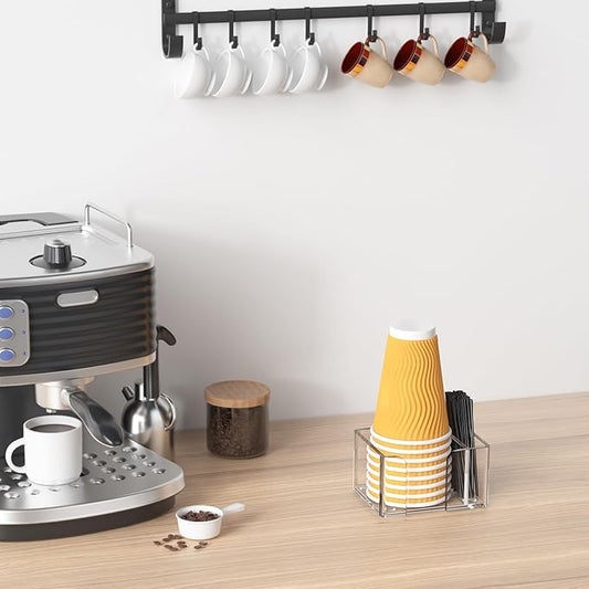 Coffee Cup Holder for Countertop - Clear Acrylic Coffee Bar Accessories Cup Organizer Station Organizer Farmhouse Table Décor