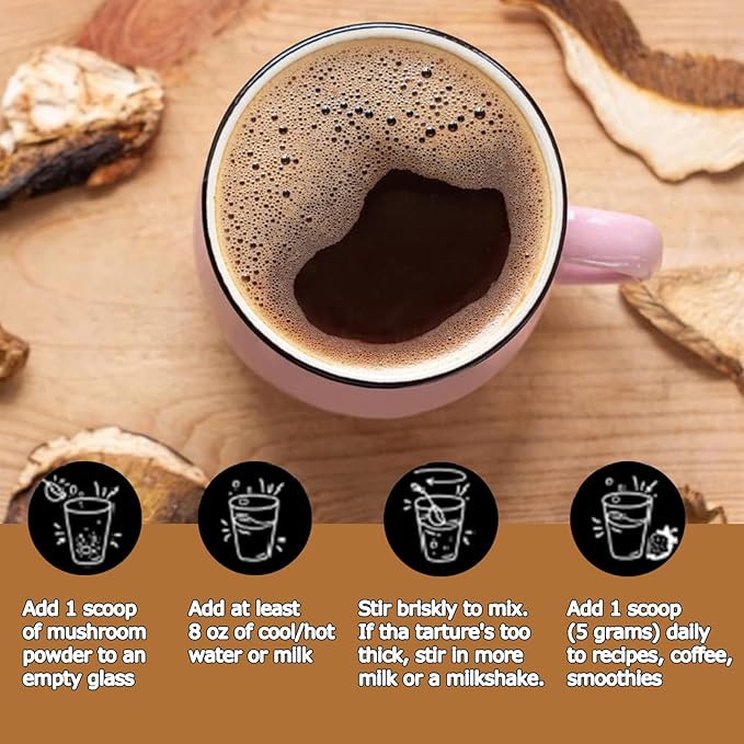 Mushroom Coffee, 10 Mushroom Extract Powder Blend Lion's Mane, Reishi, Chaga, Cordyceps, Turkey Tail, Brain Supplements with Instant Coffee for Energy, Focus, Memory and Immunity 300g