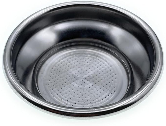 54mm 1 Cup Dual Wall Coffee Filter Basket - Pressurized Stainless Steel, Metal Portafilter Container - Reusable, Washable - Compatible with Breville Espresso Machines - 7/10g (Dual Wall - 1 Cup)
