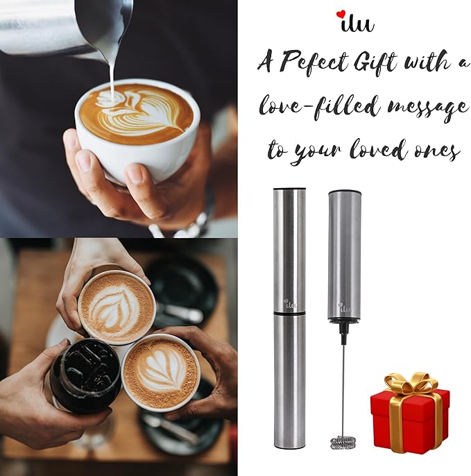 Rechargeable Milk Frother | Drink Mixer | Coffee Frother Handheld with USB-C Charging, stainless steel body, foam, stirrer for Milk, Coffee, matcha, cappuccino, latte, egg [SILVER]