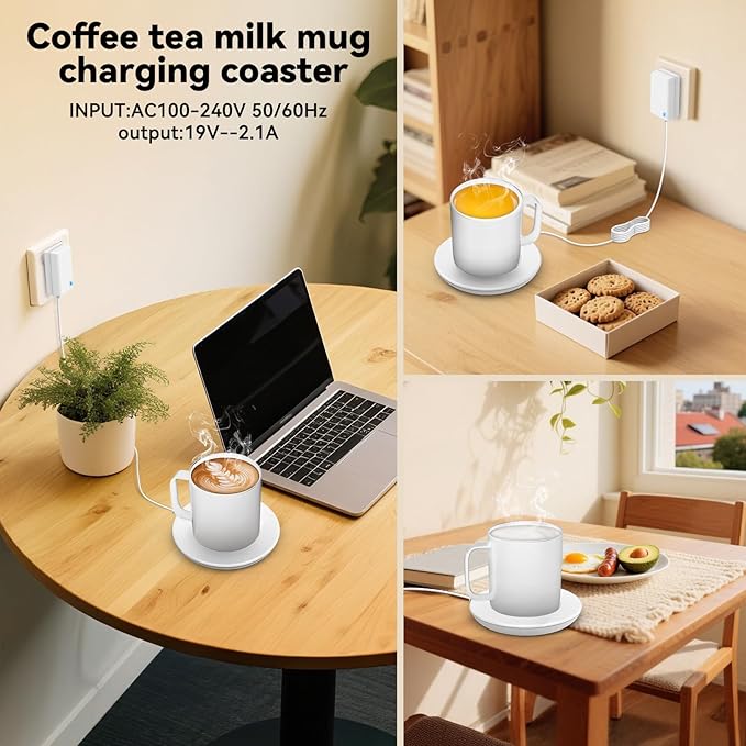 Replacement Charging Coaster 2 for Temperature Control Smart Mug 2,Mug1,Cisain Mug Power Cord Compatible with Em/BER Smart Cups (White)