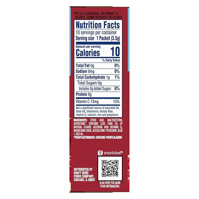 Crystal Light Drink Mix, 120 Packets, for Convenient On-the-Go Flavorful Hydration, Naturally Flavored Cherry Pomegranate with other natural flavor, Zero Sugar, 0.11 oz each