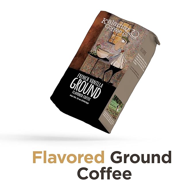 KALAMAZOO COFFEE COMPANY Flavored Ground Coffee Variety Pack - Hazelnut, French Vanilla, & Maple Walnut | 12oz Bag (3 Pack)