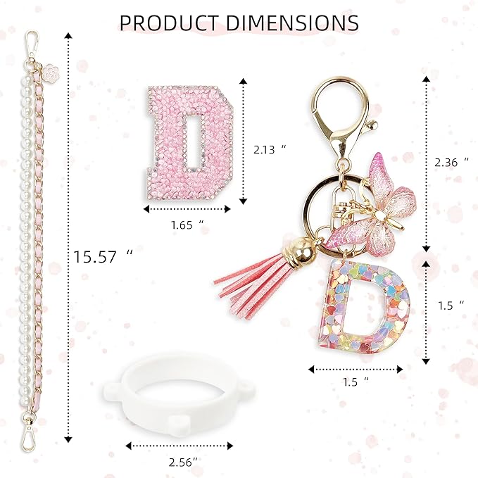 Letter Handle Strap Accessories with Cute Initial Charm Compatible with Owala Water Bottle 24oz 32oz 40oz Owala Kids