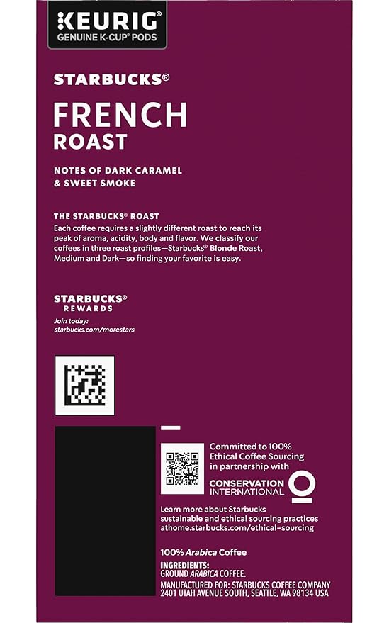 Starbucks French Roast Dark Coffee, 72 K-Cups, (3 Pack of 24 k-cups)