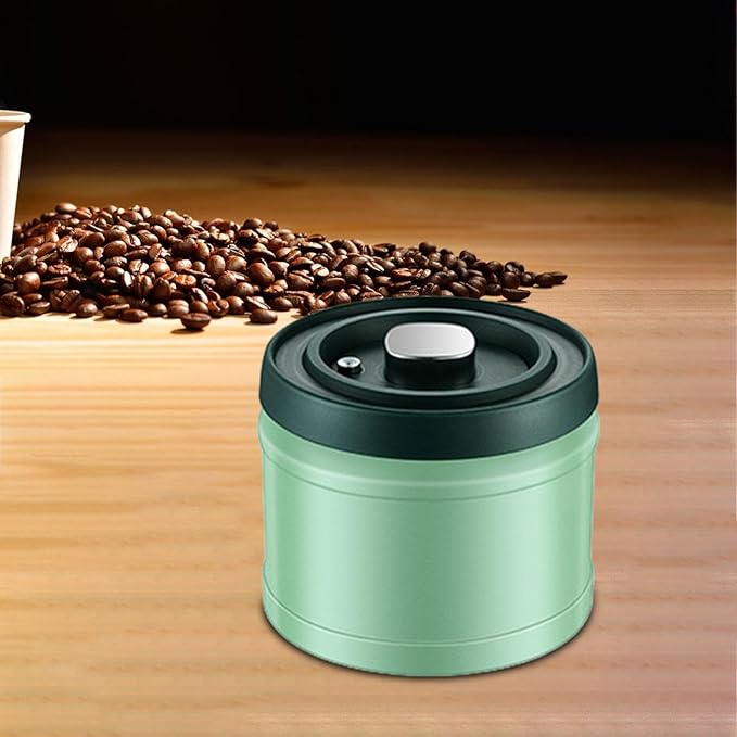 Vacuum Coffee Canister Kitchen Canister Sturdy Practical Versatile Airtight Container Grounds Bean Storage Jar for Flour Cafe, 1100 ml
