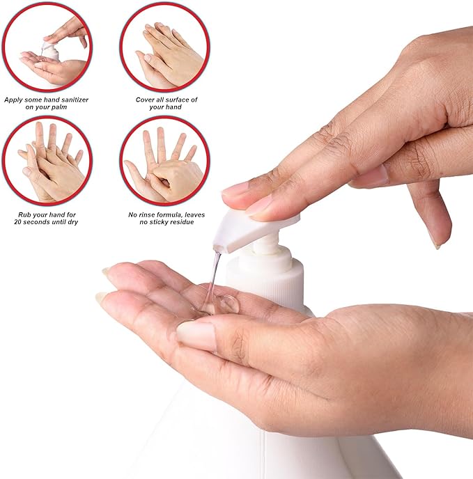 Latalia large Hand Sanitizer Pump 128 fl oz – Pack of 8 with 80% Alcohol Moisturizing Hand Sanitizer Refill Gallon for Home & Office, Unscented Clean Gel, Drying & Non-Sticky for Daily Hand Hygiene