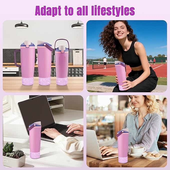 2PCS Silicone Boot Compatible with Owala 30oz & 40oz FreeSip Sway Bottles & Tumblers, Protective Anti-Slip Bottom Cover Sleeve for Freesip Sway Tumbler