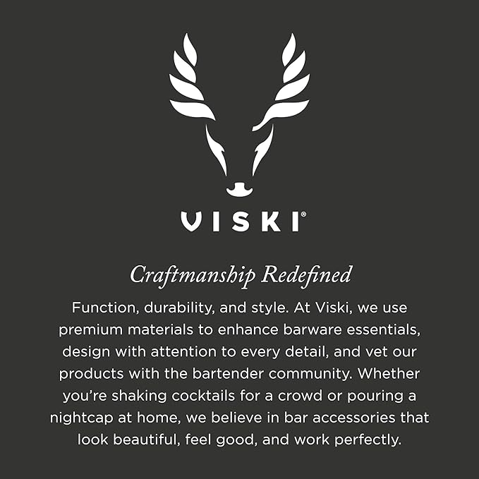 Viski Rocket Cocktail Shaker with Strainer Bar Set for Cold Brew Cocktails, Margarita, Espresso Martini, Stainless Steel Martini Shaker, Home Bar Accessories, Bartending Tools, Bartender Gifts, 24oz