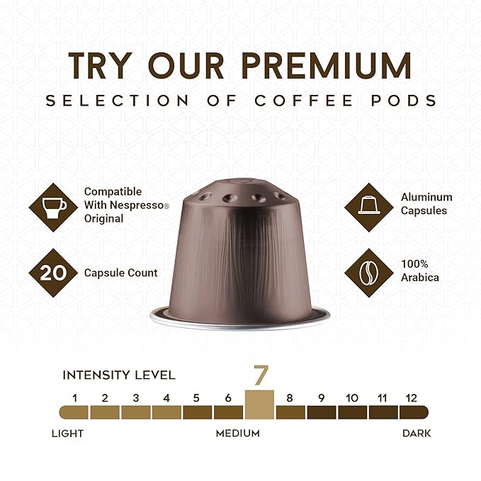 ESPRESSO ITALIA 100 Aluminum Capsules Compatible with Nespresso Original Lines Machines - TIERRAS DE COLOMBIA BLEND, Italian Espresso Coffee Pods