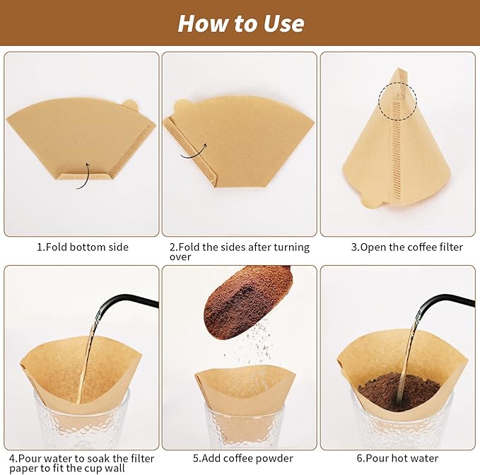 BOARDFEB Coffee Filters #2, 500 Count Coffee Filters Natural Unbleached Disposable Coffee Filters 2 Filter Cone Paper for Coffee Makers