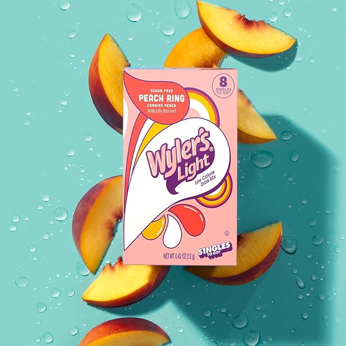 Wyler's Light Variety Pack of 5 - One Box of Each Flavor - Cotton Candy, Peach Ring, Banana, Vanilla, and Kiwi Lime - Powdered Drink Mix