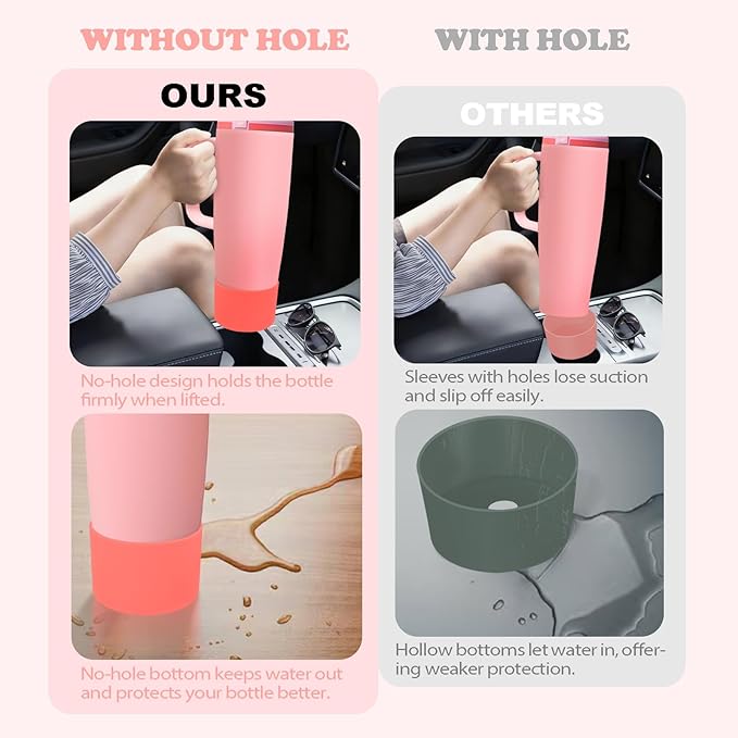 Silicone Boot for Owala 30oz & 40oz FreeSip Sway Bottles & Tumblers - Non-Slip, Scratch-Resistant, Stability Enhancer, Available in 12 Colors (Angel Food Cake Red)