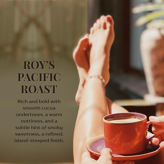 ROYAL KONA COFFEE - Medium Dark Roast Ground Coffee, Roy's Pacific Roast Flavor, 40 Ounce