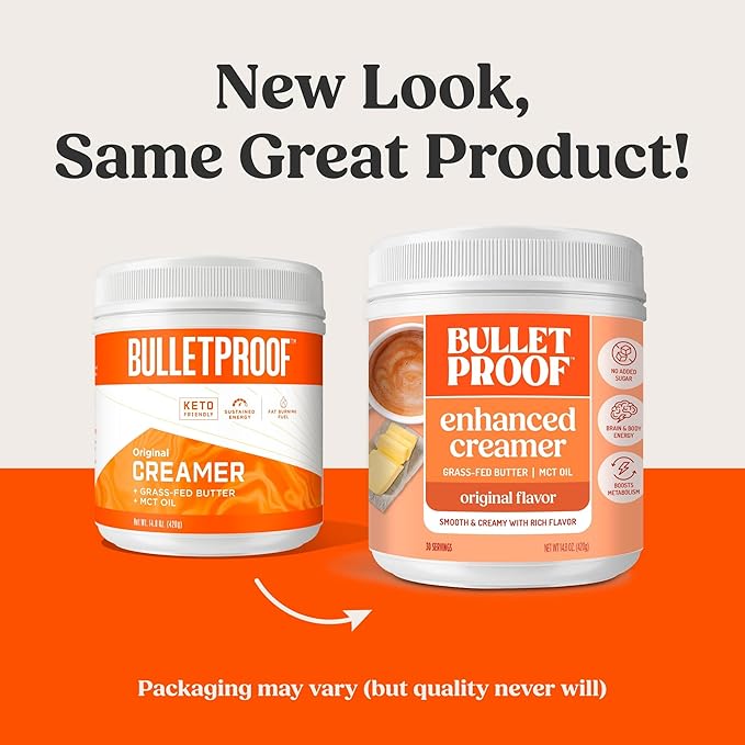 Bulletproof Original Creamer, 14.8 Ounces, Keto Coffee Creamer with MCT Oil and Grass-Fed Butter, Supports Brain Function