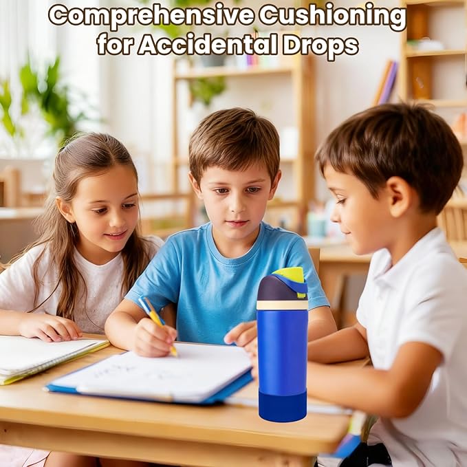 2PCS Silicone Protector Boots Compatible with Owala Kids 16oz & 14oz, Accessories for 12oz - Anti-Slip, Scratch-Resistant, Suitable for School, Outdoor, Easy Grip