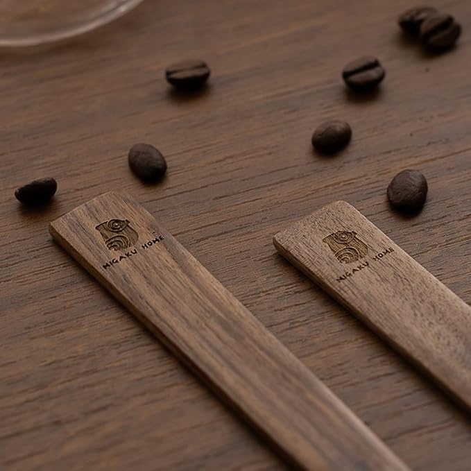 MIGAKU HOME Black Walnut Coffee Stir Stick for Syphon Coffee Maker/Aeropress/French Press - 10" Wooden Coffee Brewer Accessory with Ergonomic Handle