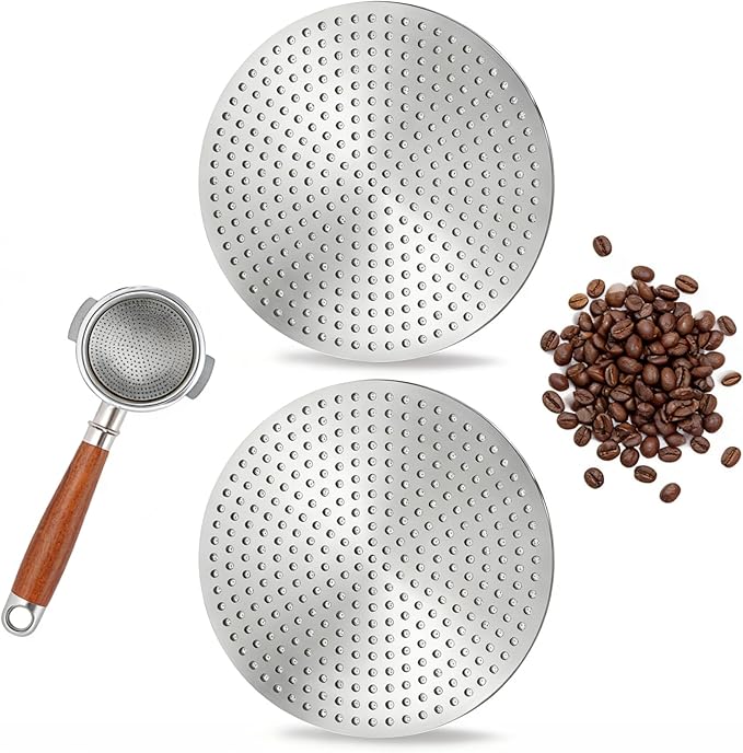 2-Pack 53.3mm 3rd Gen Dual-Layer Espresso Puck Screen - 316 Stainless Steel Reusable Filter for Breville 54mm Portafilter Basket