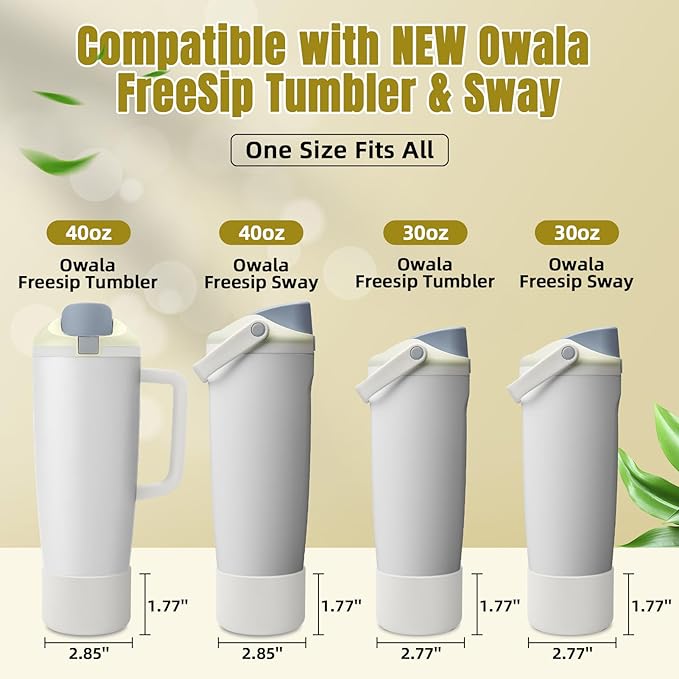2PCS Silicone Boot Compatible with Owala 30oz & 40oz FreeSip Sway Bottles & Tumblers, Protective Anti-Slip Bottom Cover Sleeve for Freesip Sway Tumbler